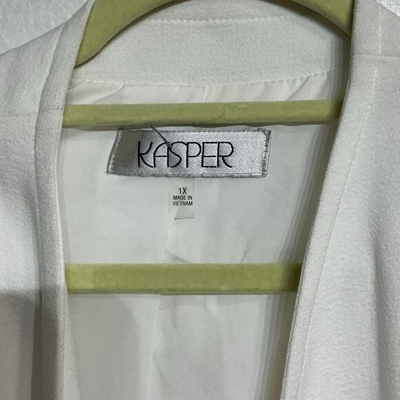 Kasper White Open Front Jacket Sz 1X - Picture 4 of 10